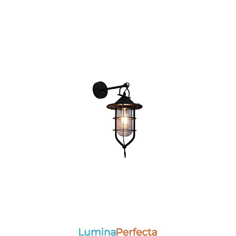 Aplică de perete din oțel vopsit ușor Dumb Black American Coffee Decoration Lampă de perete retro cu sabie de lumină pe perete