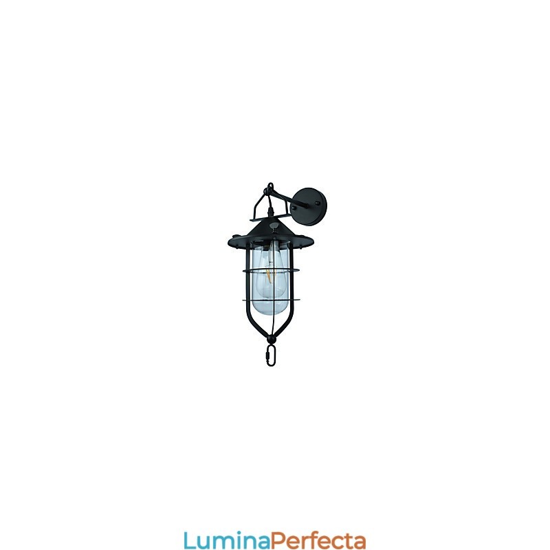 Aplică de perete din oțel vopsit ușor Dumb Black American Coffee Decoration Lampă de perete retro cu sabie de lumină pe perete