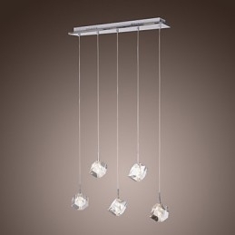 Lampă suspendată modernă, contemporană, din cristal, cromat
