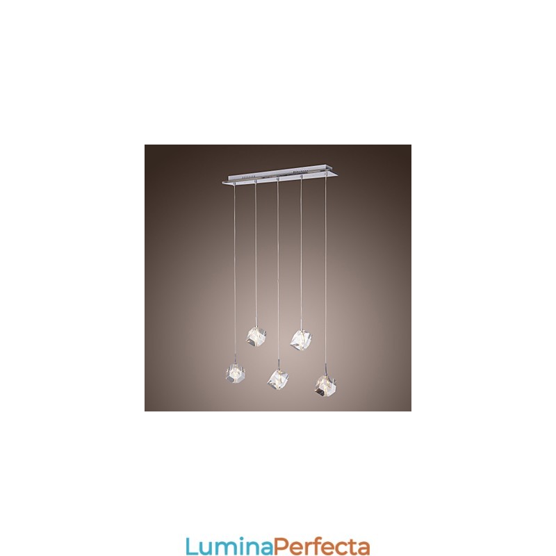 Lampă suspendată modernă, contemporană, din cristal, cromat