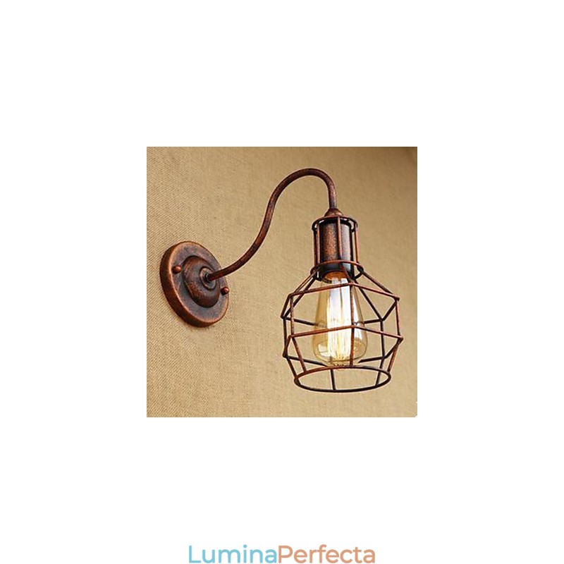 Iron Art Braț lung, nostalgic și retro, personaj creativ, culoare rugină, studiu, camera de zi, cap de lampă de perete americană