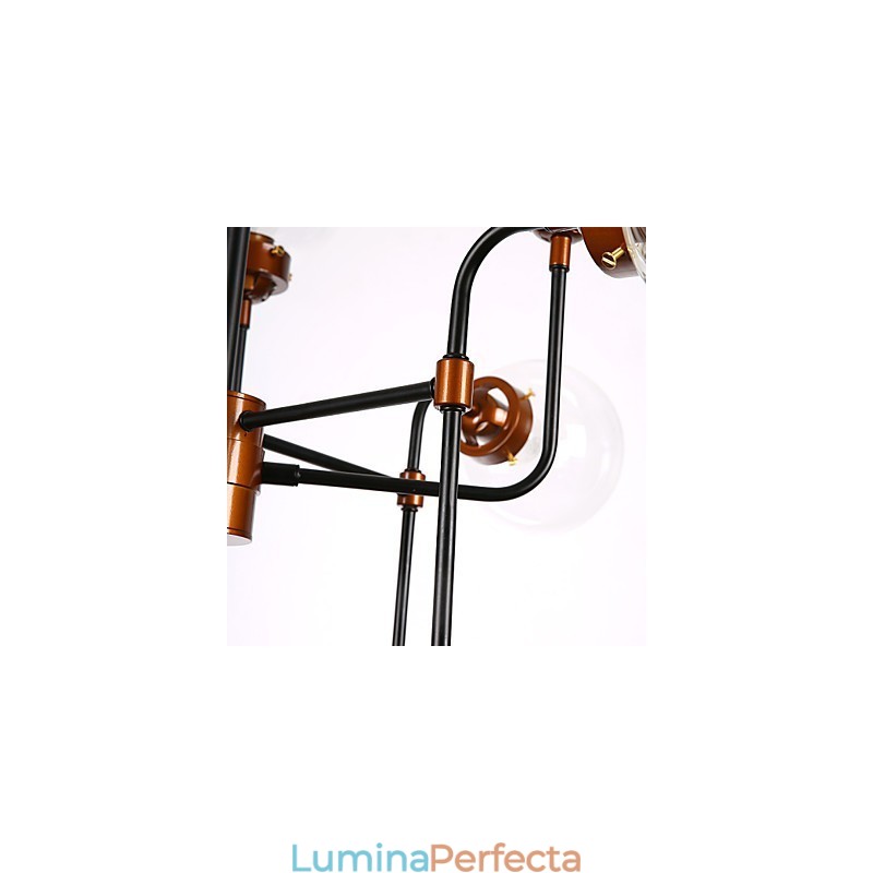 Candelabru modern, creativ din fier forjat, refacerea modurilor antice Bile de sticlă Fasole magică moleculară Droplight