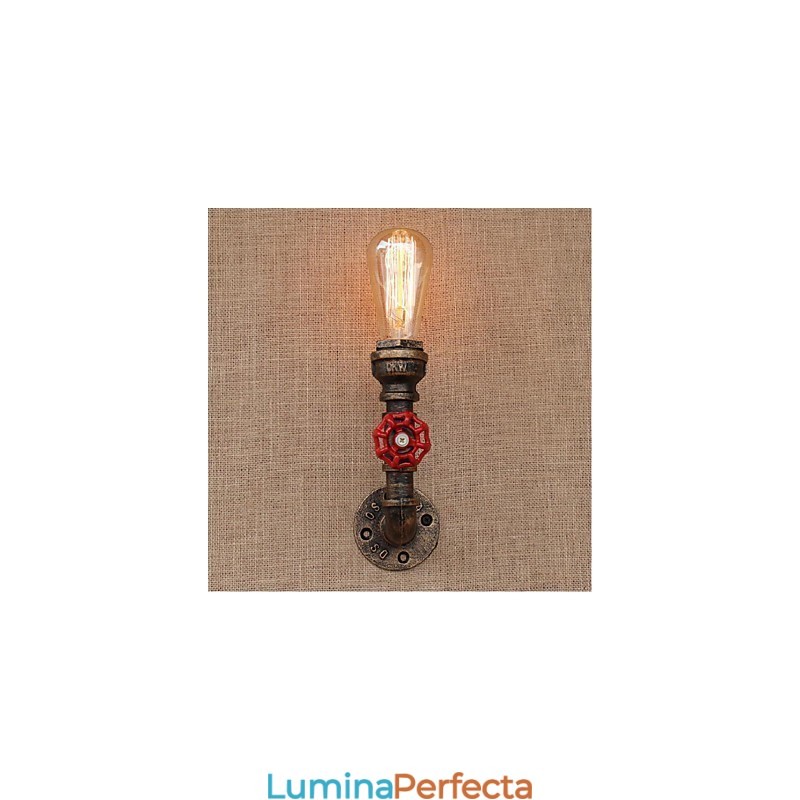 Nostalgia Țeavă de apă simplă Lampă decorativă de perete mică