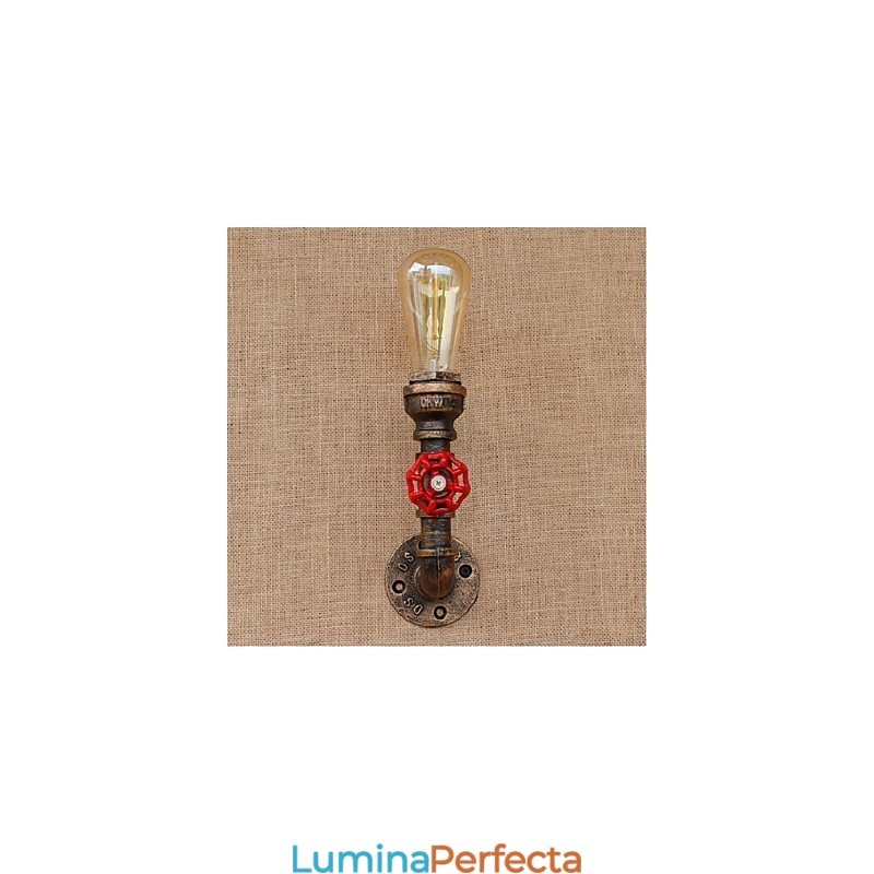 Nostalgia Țeavă de apă simplă Lampă decorativă de perete mică
