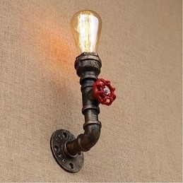 Nostalgia Țeavă de apă simplă Lampă decorativă de perete mică