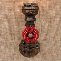 Nostalgia Țeavă de apă simplă Lampă decorativă de perete mică