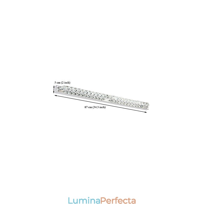 Lampă lungă cu oglindă de înaltă calitate, lumini pentru baie, lumini de perete din metal și cristal
