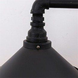 Aplice Industriale Vintage De Perete Abajur De Metal Negru Restaurant Cafe Bar Decor Iluminat Cu Finisaj Vopsit 2 Lumini