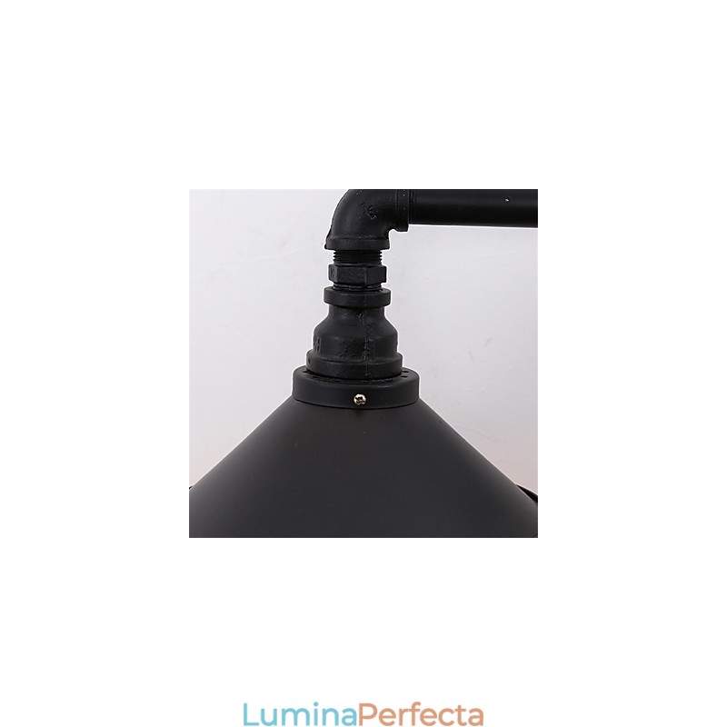 Aplice Industriale Vintage De Perete Abajur De Metal Negru Restaurant Cafe Bar Decor Iluminat Cu Finisaj Vopsit 2 Lumini