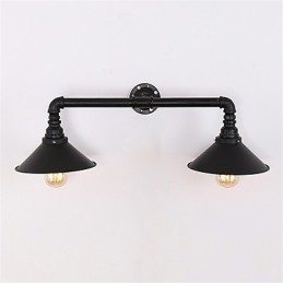 2 capete Aplice Industriale Retro Pipe Perete Loft Simplu Metal Negru Sufragerie Bucatarie Bar Cafenea Iluminat Decor