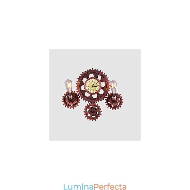 Applique industriale de epocă Forma roată din lemn Lumini rotative creative Restaurant Cafe Bar Iluminat decorativ
