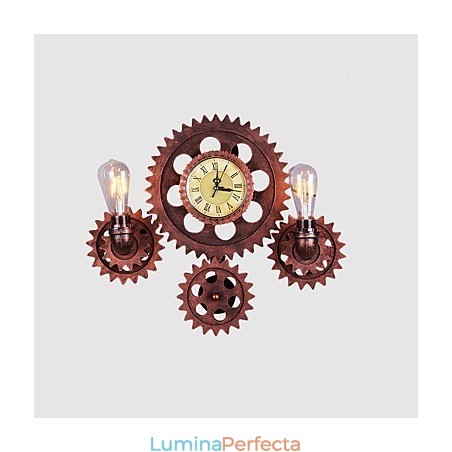 Applique industriale de epocă Forma roată din lemn Lumini rotative creative Restaurant Cafe Bar Iluminat decorativ Applique industriale de epocă Forma roată din lemn Lumini rotative creative Restaurant Cafe Bar Iluminat decorativ