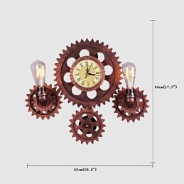 Applique industriale de epocă Forma roată din lemn Lumini rotative creative Restaurant Cafe Bar Iluminat decorativ