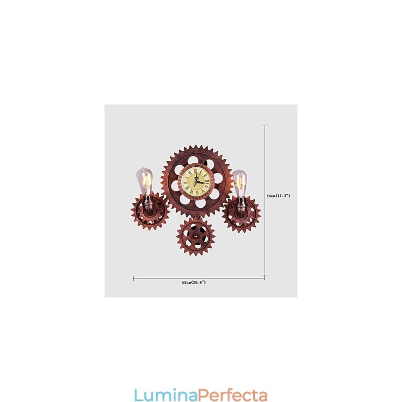 Applique industriale de epocă Forma roată din lemn Lumini rotative creative Restaurant Cafe Bar Iluminat decorativ
