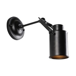 Applic de perete de la mansardă, din metal negru, de epocă, sufragerie, hol, cafenea, baruri