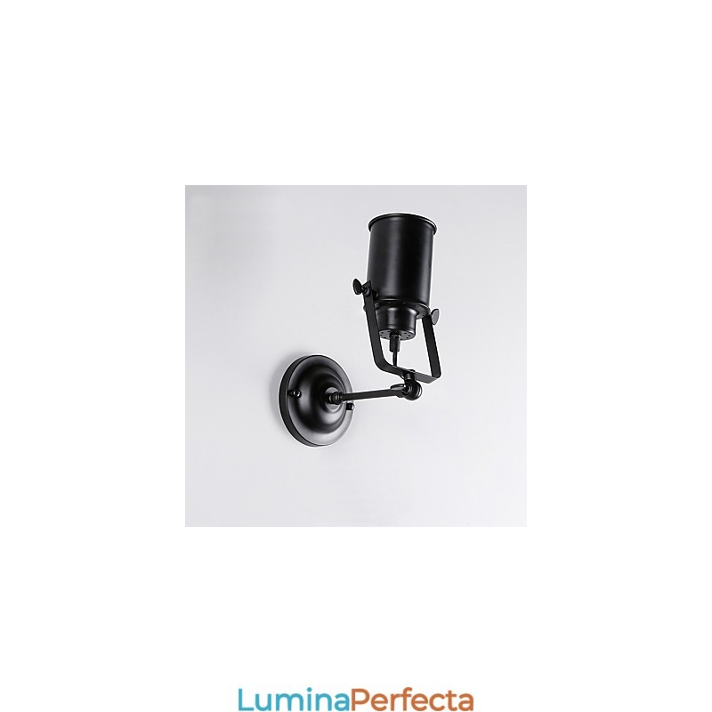 Applic de perete de la mansardă, din metal negru, de epocă, sufragerie, hol, cafenea, baruri