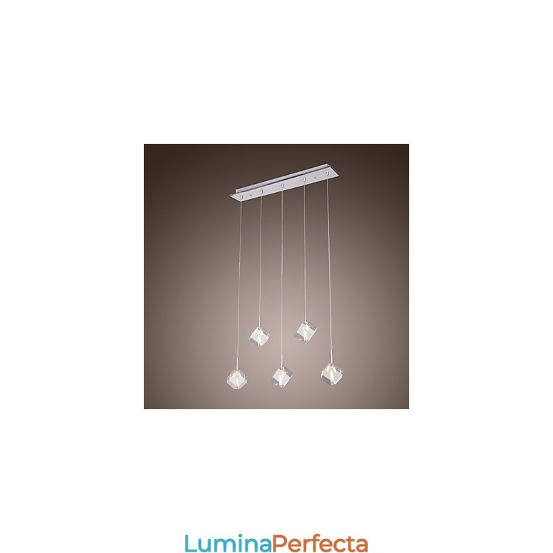 Lampă suspendată modernă, contemporană, din cristal, cromat