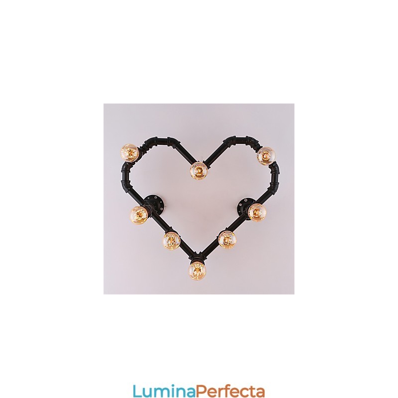 Țevi de apă de epocă Loving Heart Creativ Applique de perete Sufragerie industrială Restaurant Baruri Decorare cafenele Aplice de perete