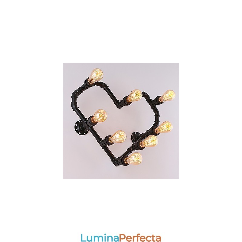 Țevi de apă de epocă Loving Heart Creativ Applique de perete Sufragerie industrială Restaurant Baruri Decorare cafenele Aplice de perete