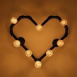 Țevi de apă de epocă Loving Heart Creativ Applique de perete Sufragerie industrială Restaurant Baruri Decorare cafenele Aplice de perete