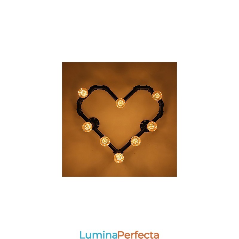 Țevi de apă de epocă Loving Heart Creativ Applique de perete Sufragerie industrială Restaurant Baruri Decorare cafenele Aplice de perete