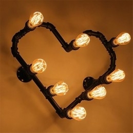Țevi de apă de epocă Loving Heart Creativ Applique de perete Sufragerie industrială Restaurant Baruri Decorare cafenele Aplice de perete