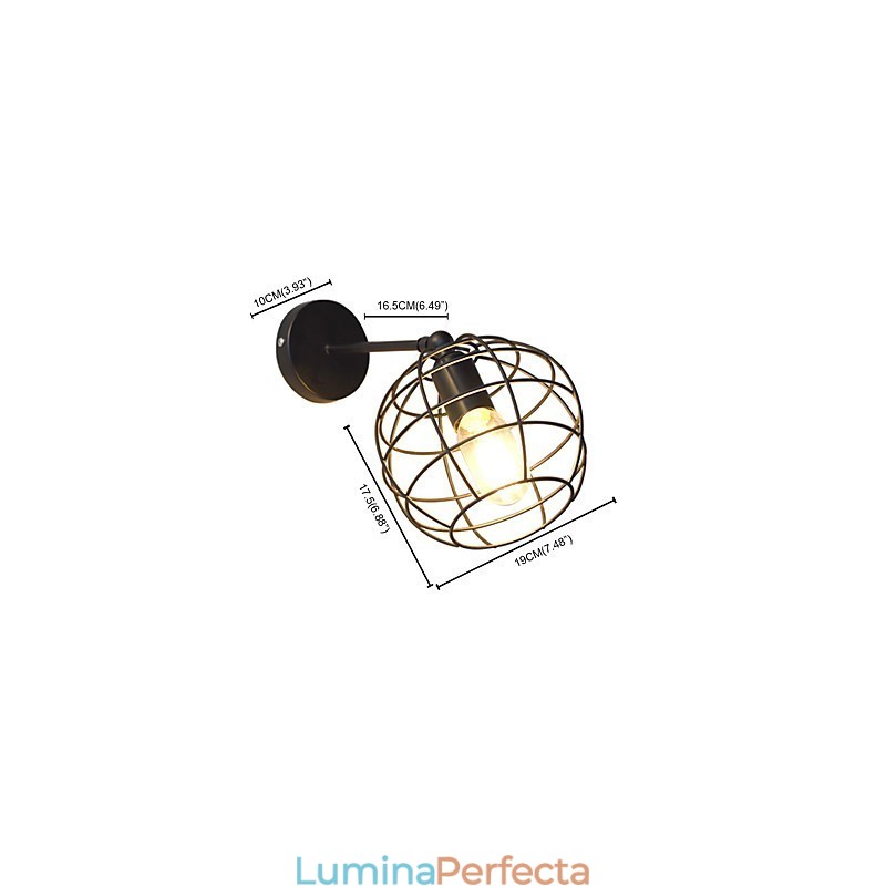 Bricks Hollow Round Iron Lampă de perete Dumb Black American Decoration Lightsaber Lamp On Wall