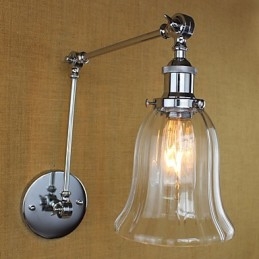 Caracteristică galvanizată retro de țară pentru protecția ochilor în stil mini. Lumină ambientală, lumini cu braț oscilant, perete