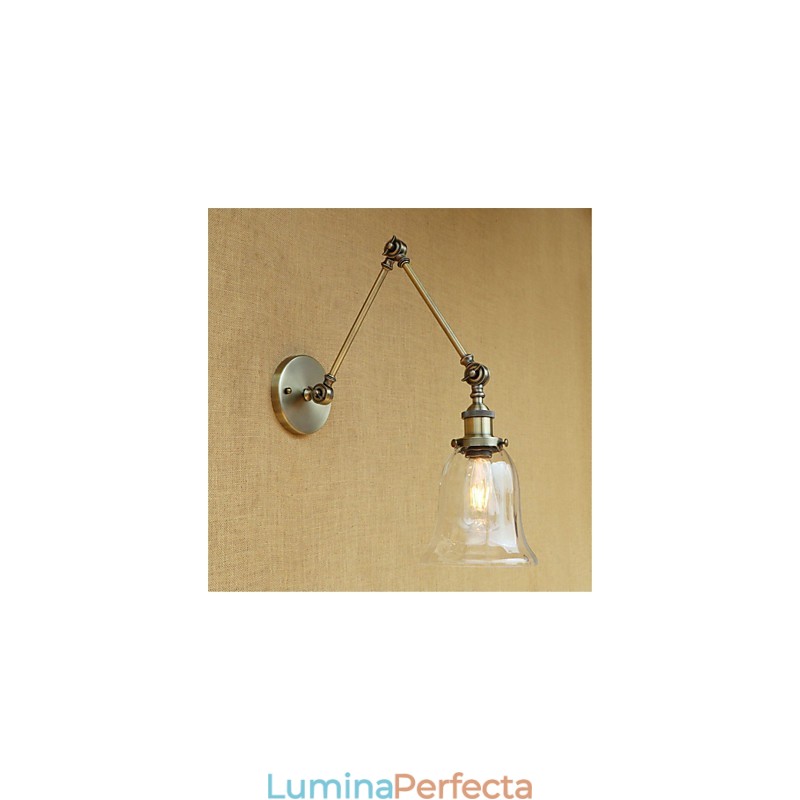 Caracteristică galvanizată retro de țară pentru protecția ochilor în stil mini. Lumină ambientală, lumini cu braț oscilant, perete