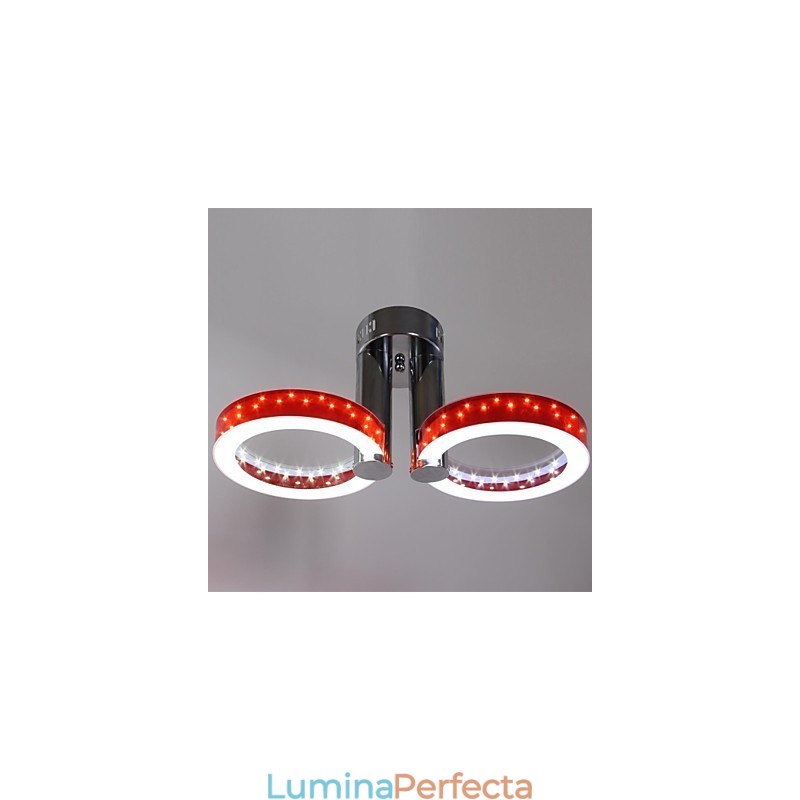 Candelabru WarmWhite, alb, acrilic, roșu, cu 2 lumini