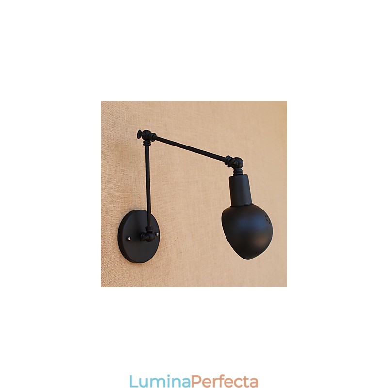 Caracteristică simplă de pictură rustică de epocă pentru protecția ochilor cu braț oscilant în stil mini Aplice de perete cu lumină ambientală
