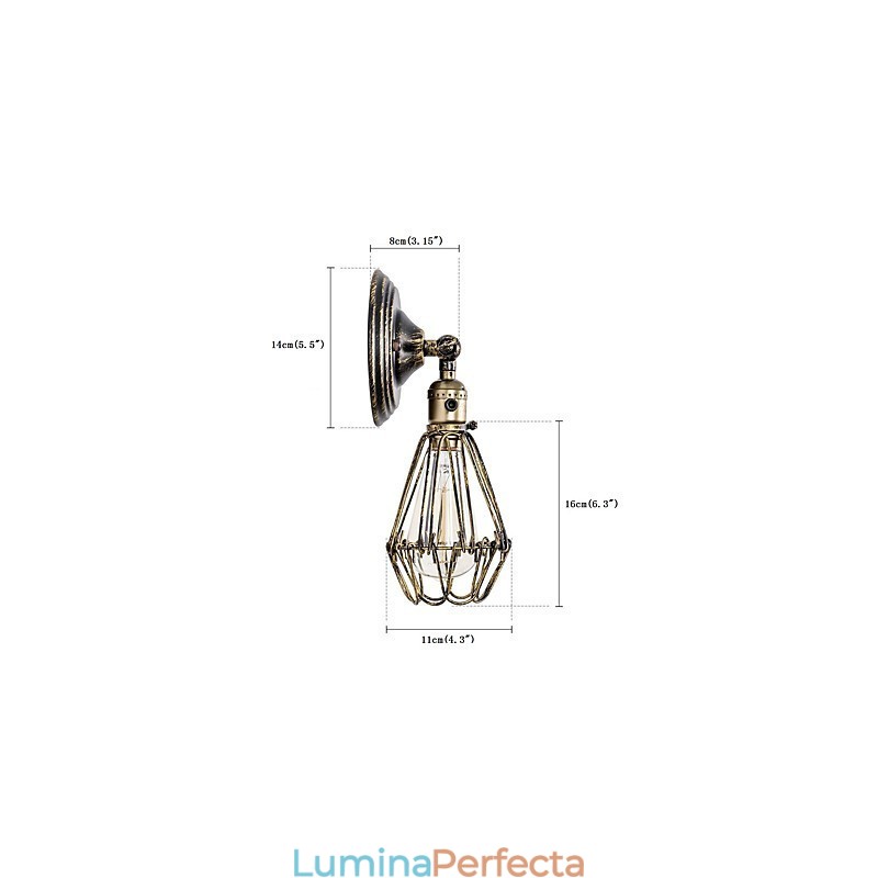 Aplice de perete, vintage, pentru interior, cu unghi reglabil, din metal