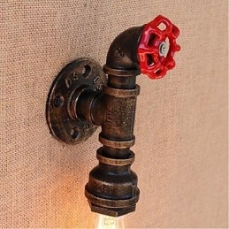 Nostalgia Țeavă de apă simplă Lampă decorativă de perete mică
