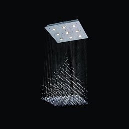 Montaj încastrat din metal cromat din cristal modern contemporan
