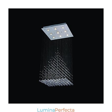 Montaj încastrat din metal cromat din cristal modern contemporan Montaj încastrat din metal cromat din cristal modern contemporan