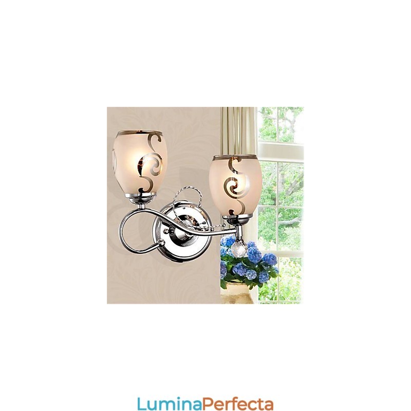 Caracteristică modernă și contemporană galvanizată pentru aplice de perete cu lumină ambientală în stil mini de cristal