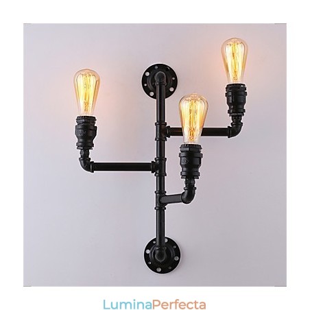 Aplice Industriale Vintage De Perete Lămpi Negre Creative Restaurant Cafe Bar Iluminat Decorativ Cu Finisaj Vopsit 3 Lumini Aplice Industriale Vintage De Perete Lămpi Negre Creative Restaurant Cafe Bar Iluminat Decorativ Cu Finisaj Vopsit 3 Lumini