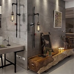 Aplice de perete cu țeavă industrială retro Loft simplu, cușcă de păsări neagră, sufragerie din metal, sufragerie, bucătărie, bar, iluminat de decorare a cafenelei