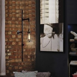 Aplice de perete cu țeavă industrială retro Loft simplu, cușcă de păsări neagră, sufragerie din metal, sufragerie, bucătărie, bar, iluminat de decorare a cafenelei