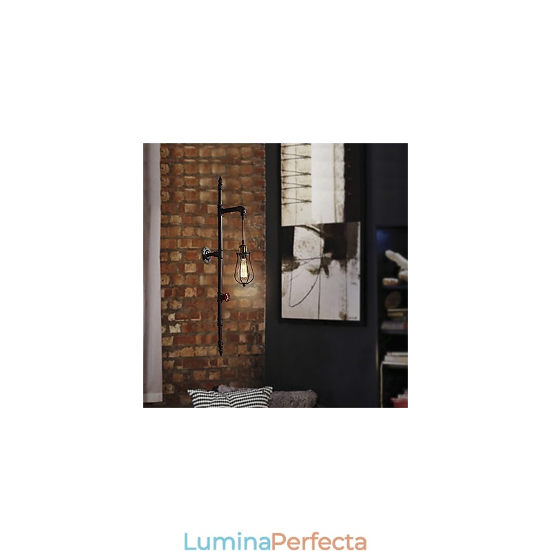 Aplice de perete cu țeavă industrială retro Loft simplu, cușcă de păsări neagră, sufragerie din metal, sufragerie, bucătărie, bar, iluminat de decorare a cafenelei