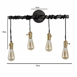 Applique industriale vintage de perete cu comutator Lumini creative Restaurant Cafe Bar Iluminat decorativ cu finisaj vopsit cu 4 lumini