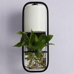 Lampă de perete modernă din sticlă cu plante în ghiveci, creativă