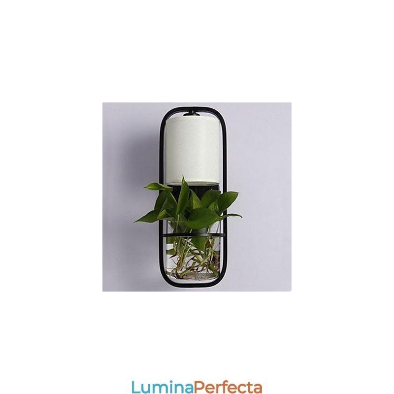 Lampă de perete modernă din sticlă cu plante în ghiveci, creativă