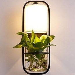 Lampă de perete modernă din sticlă cu plante în ghiveci, creativă