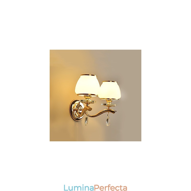 Caracteristică modernă și contemporană galvanizată pentru lumina ambientală de cristal Aplice de perete