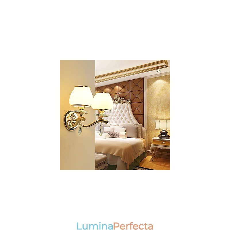 Caracteristică modernă și contemporană galvanizată pentru lumina ambientală de cristal Aplice de perete
