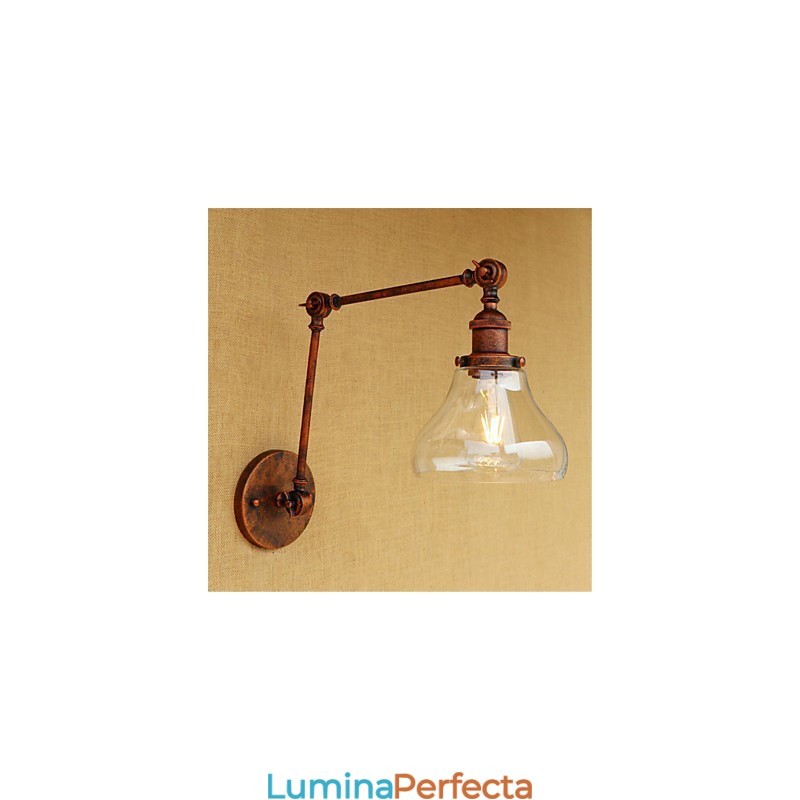 Caracteristică galvanizată retro de țară pentru protecția ochilor în stil mini Lumină ambientală Perete de lumini cu braț oscilant