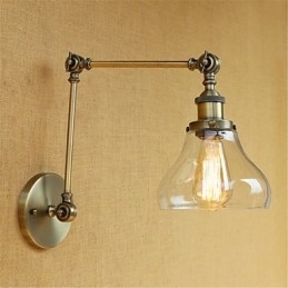 Caracteristică galvanizată retro de țară pentru protecția ochilor în stil mini Lumină ambientală Perete de lumini cu braț oscilant
