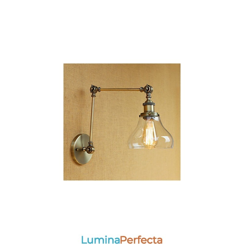 Caracteristică galvanizată retro de țară pentru protecția ochilor în stil mini Lumină ambientală Perete de lumini cu braț oscilant