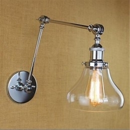 Caracteristică galvanizată retro de țară pentru protecția ochilor în stil mini Lumină ambientală Perete de lumini cu braț oscilant